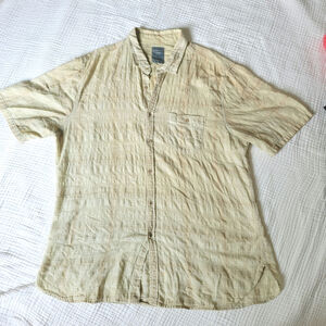 Cooper Jones Mens XXL 100% Cotton Button-up Collared Short Sleeve Shirt Yellow